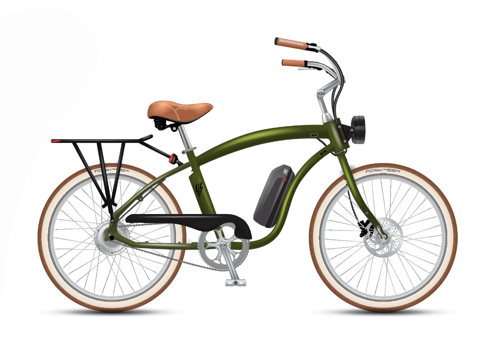 Bicicleta eléctrica Vintage 500W Shaft Drive - DKY Bikes Online